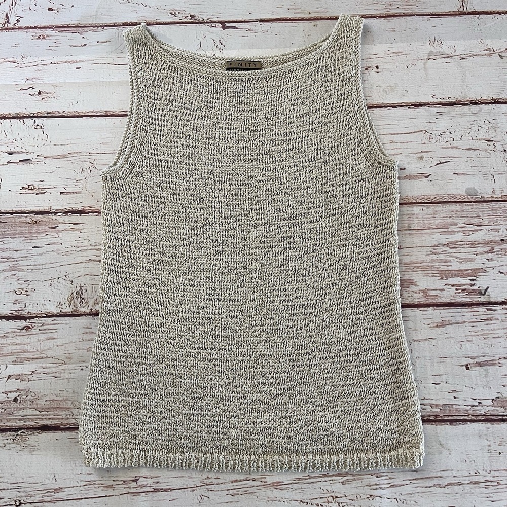 Y2K Finity Naturals Women Tank Sleeveless Top Women's Size Large Beige Casual